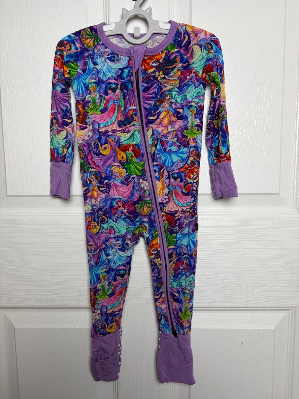 Sugar Swan Disney Princess Convertible Zippy 6-12M Bamboo Pajamas VGUC